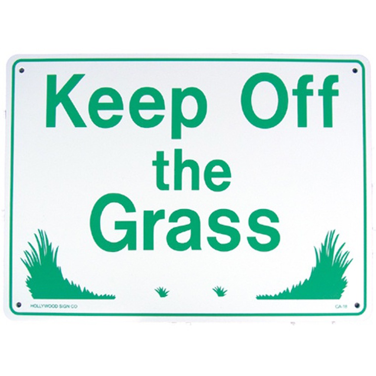 画像1: アメリカン雑貨 看板 プラスチックサインボード 芝生に入るな Keep Off The Grass CA-18