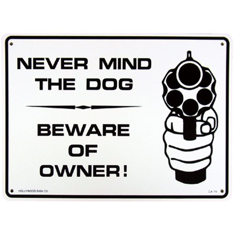 画像1: アメリカン雑貨 看板 プラスチックサインボード  Never Mind The Dog/Beware Of Owner CA-19