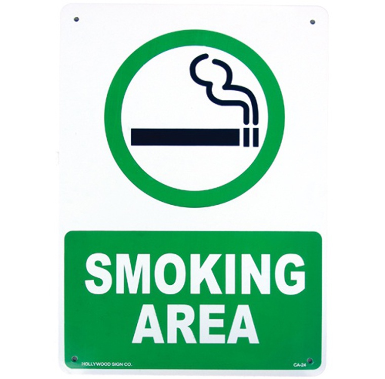 画像1: アメリカン雑貨 看板 プラスチックサインボード 喫煙場所 Smoking Area スモーキングエリア CA-24