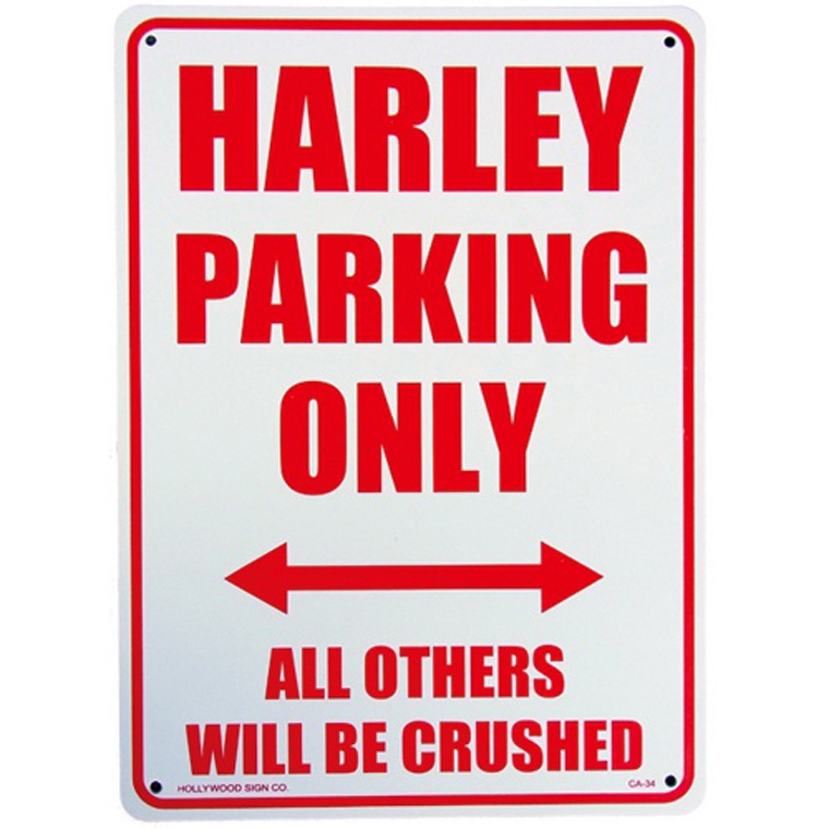 画像1: アメリカン雑貨 看板 プラスチックサインボード Harley Parking Only CA-34