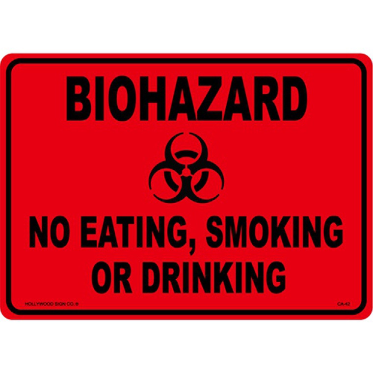 画像1: アメリカン雑貨 看板 プラスチックサインボード バイオハザード Biohazard(オレンジ) CA-42